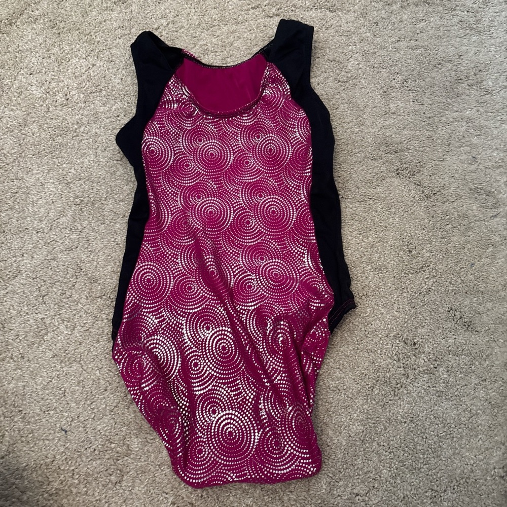 Pink and Black Swirl Pattern Gymnastics Leo